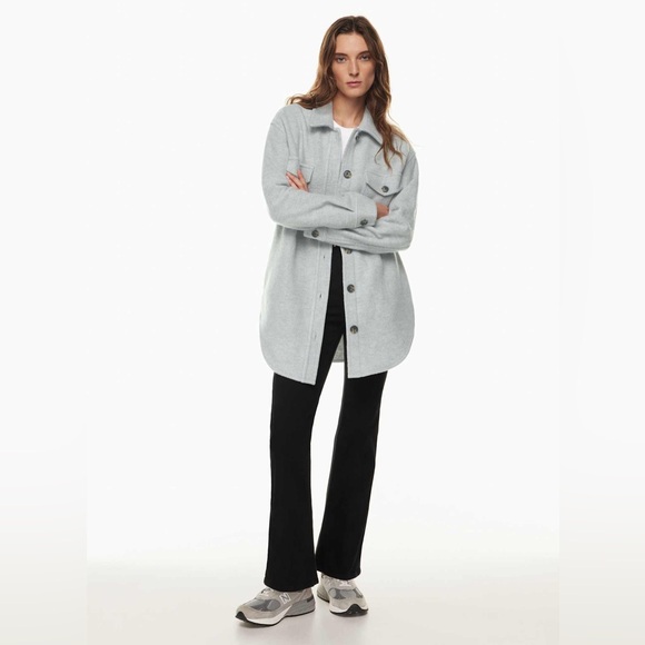 ARITZIA WILFRED Ganna Shirt jacket. Shacket. Light grey  size XS - Picture 5 of 8